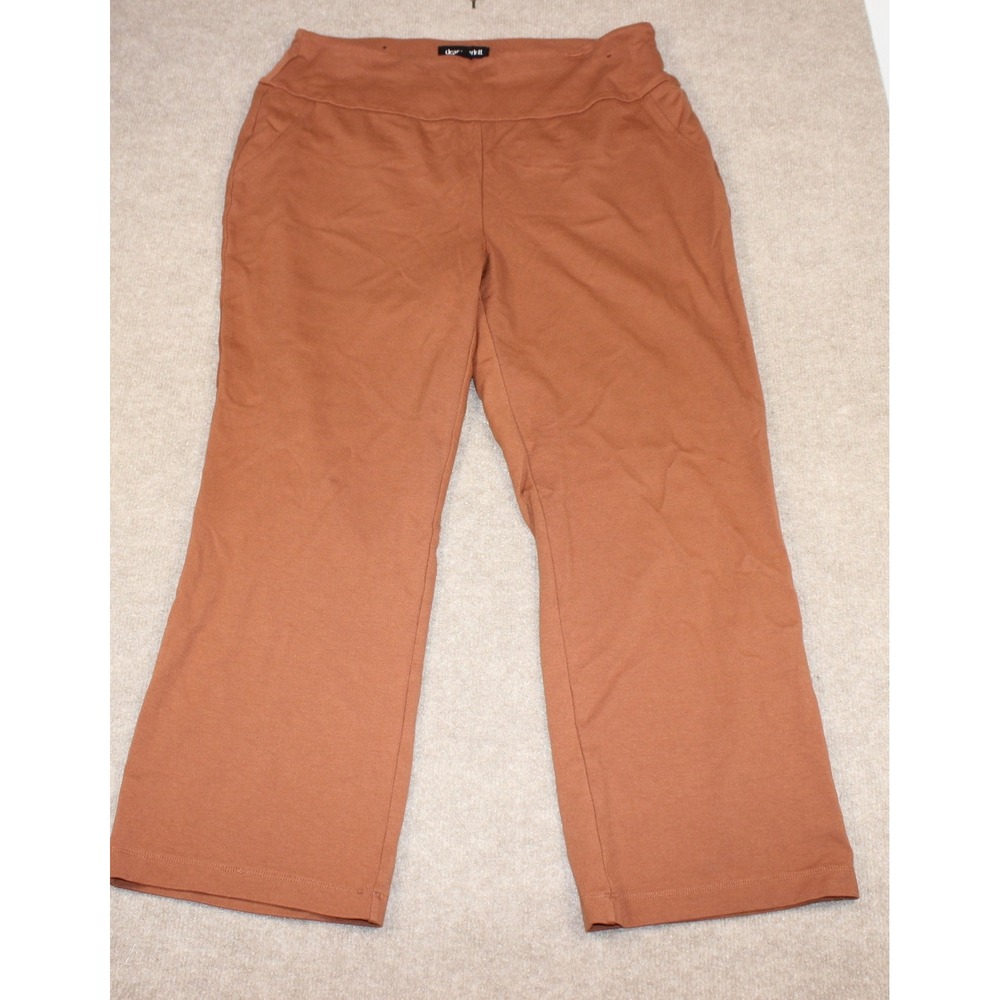 Dear Scarlett Rust Orange Pull On Straight Leg Pants Plus Size 1X Clay Stretch